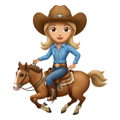 Cowgirl riding sticker