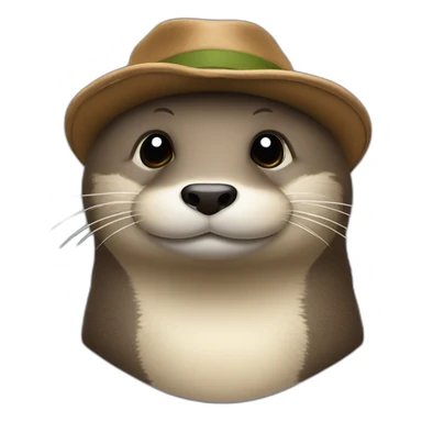 Loutre avec une chapeau sticker