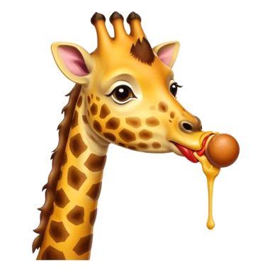 Giraffe eats hotdog sticker