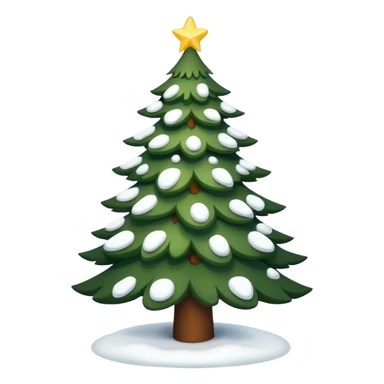 Christmas tree with white lights in nature and snow on top sticker