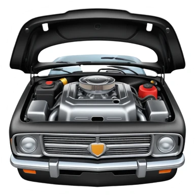 Open car hood sticker