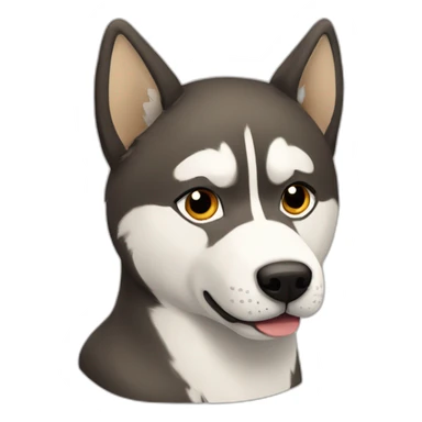 husky with shiba colored fur, 3/4 view sticker