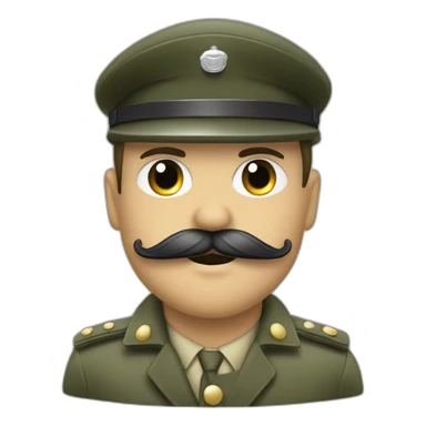 Soldat blanc moustache en brosse à dents noire sticker