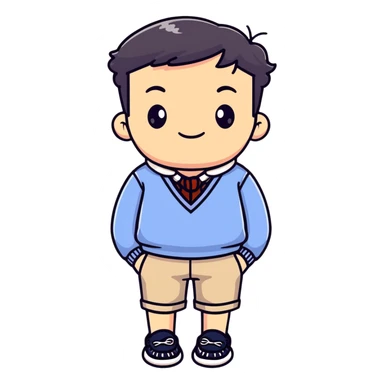 preppy outfit with boat shoes and sweater tied around shoulders sticker