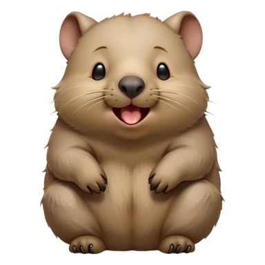 Cinematic Cute Yawning Wombat Portrait Emoji, Head tilted slightly with a dramatic, wide-open yawn, showcasing a soft, downy shaggy brown fur with drooping ears, round eyes barely open in drowsy contentment, Simplified yet irresistibly adorable features, highly detailed, glowing with a soft, cozy glow, high shine, relaxed yet expressive, stylized with a touch of rustic charm, bright and endearing, soft glowing outline, capturing the essence of a sleepy yet affectionate wombat, so drowsy it feels like it could stretch out of the screen and curl up for a nap! sticker