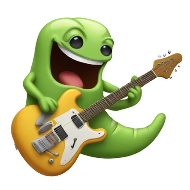 Happy slug playing electric guitar sticker