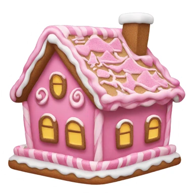 A pink gingerbread house sticker