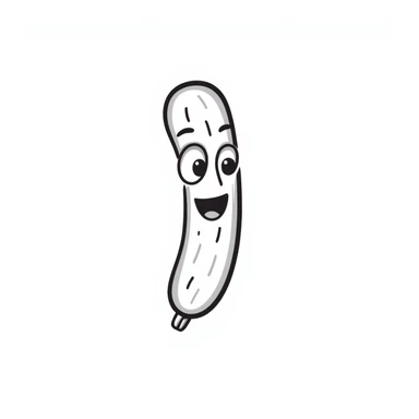 A cute and expressive zucchini emoji. sticker