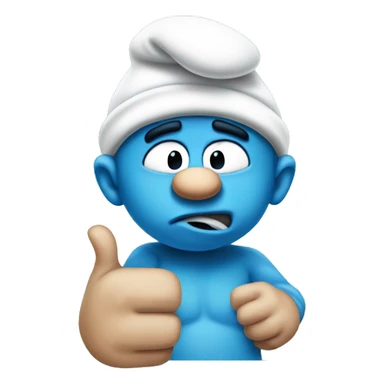 Smurf with his thumbs down  sticker