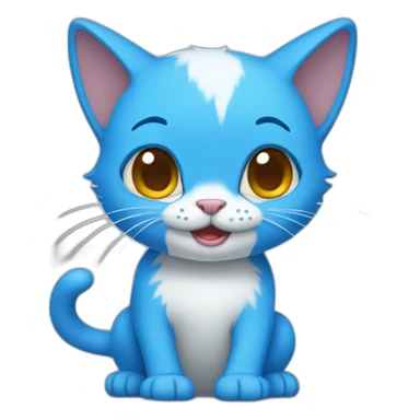 Blue Smurf cat sticker