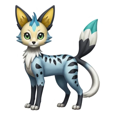 Meloetta-Trico-Silvally-Nargacuga-Sergal-Serval-Cresselia-Fakémon-creature-hybrid sticker