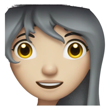 Pale Long Dark Hair Witch gossiping sticker