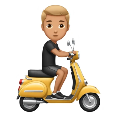 Muchacho en scooter negra sticker