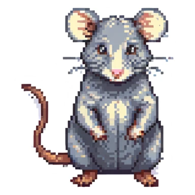 standing rat in pixel art style, no background sticker