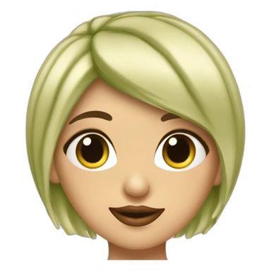 51 años chica rubia con flequillo ojos grandes verdes labios finos melena corta sticker