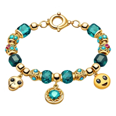 colourful beaded bracelet with different charms sticker