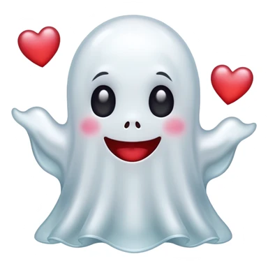 Little ghost with hearts sticker