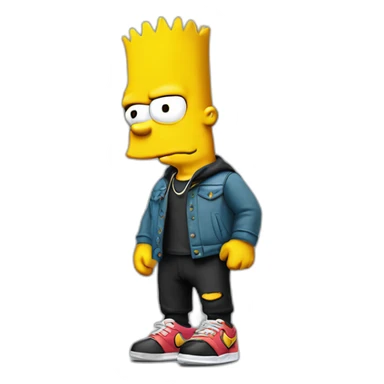 Bart Simpson avec un jilet nike tech sticker