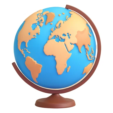 beige toned world globe sticker