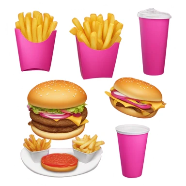 Pink fast food sticker