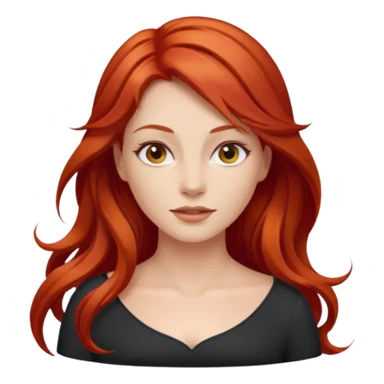 red head long hair sticker
