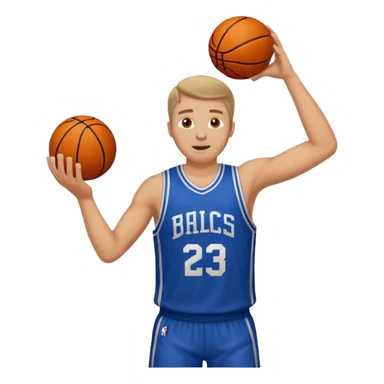 A white man with a basketball, doing a layup sticker