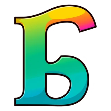 Colorful Gradient Alphabetical Letter “D” sticker