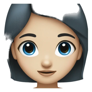 girl have black hair and blue eye sticker