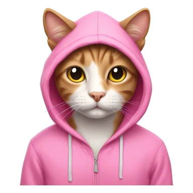 cat wearing a pink hoodie  sticker