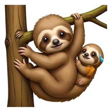 baby sloth on the tree sticker