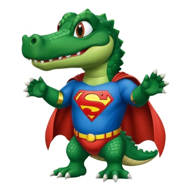Gator wearing Superman jersey sticker