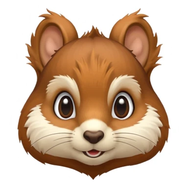 Squirrel face emoji with tail behind it sticker