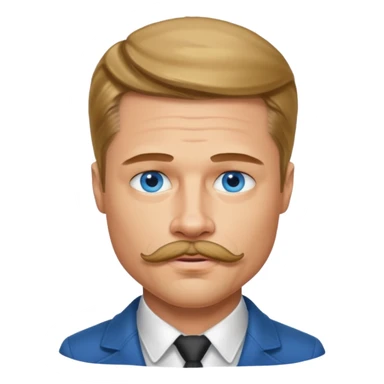 brad pitt with stache sticker
