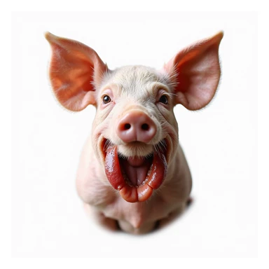 Pig thyroid gland, anatomical view, isolated on white background, hyperrealistic 4K, three-quarter view, clear anatomical details sticker