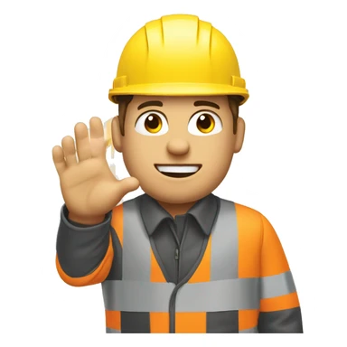 create construction safety officer showing hand with 5 fingers  sticker