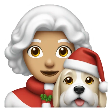 Mrs santa with white dog sticker