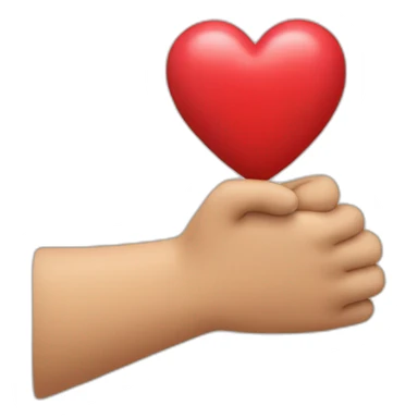 An arm holding a heart sticker