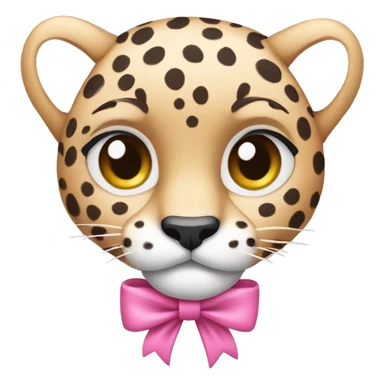 Pink cheetah with a bow sticker