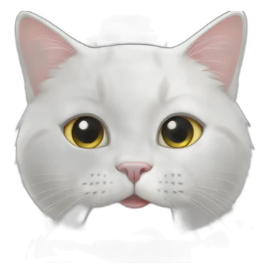 White cat love sticker