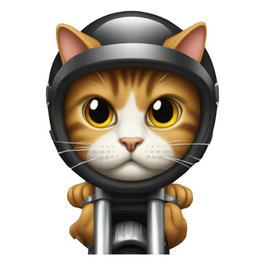 A angry cat riding a motorcycle sticker
