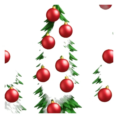 Christmas tree decorated with red ornaments  sticker