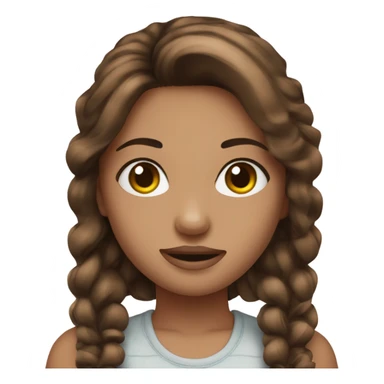 girl with brown hair indoors ￼ add fake eyelashes sticker