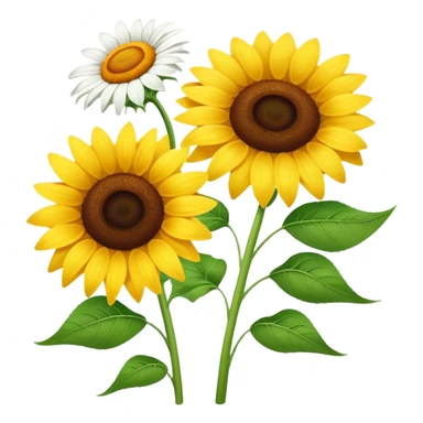 Sunflower and daisy sticker