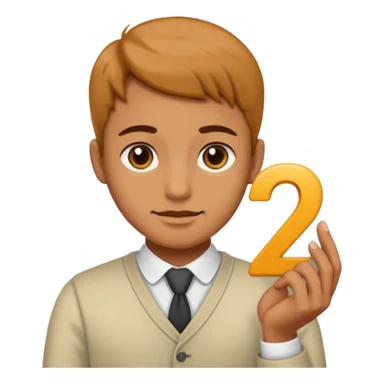 Head with 2 hands holding the numbers 6 and 7 sticker