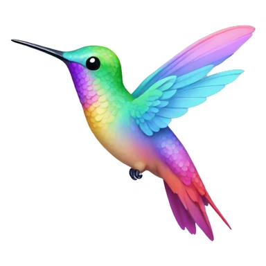 Pastel rainbow hummingbird  sticker