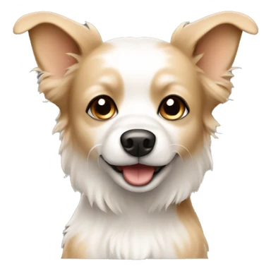 White and tan small dog sticker