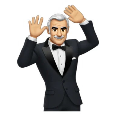 Sean connery as james bond waving sticker