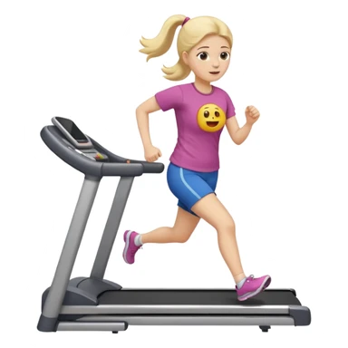 girl running on tredmil fat emoji sticker