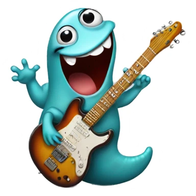 Happy slug playing electric guitar sticker