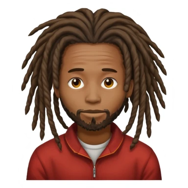 a black men with black long dreads that cover his face  sticker